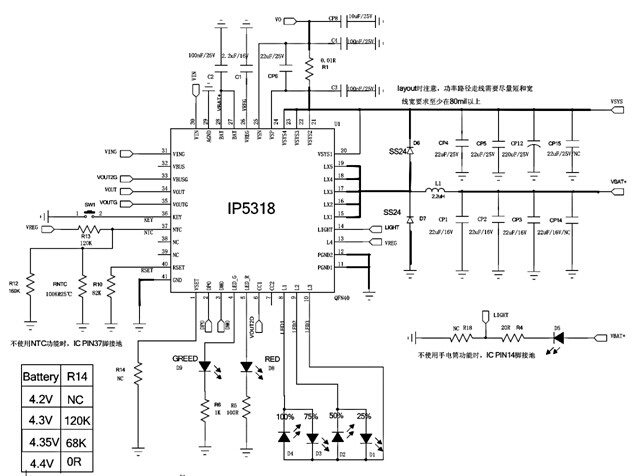 IP5318  Type-A+Micro-B+Type-A移动电源快充方案